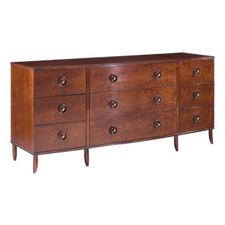 Laura Kirar for Baker No. 9100 Poignet Mahogany and Brass Lowboy Dresser For Sale