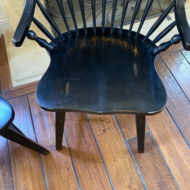 Black Wooden Windsor Chairs a Pair Chairish
