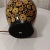 Vintage Mid-Century Modern Wood Lamp With Black Base Color and Embellished With Light Tan Circles With a Touch of Red Grain Lines For Sale - Image 12 of 12