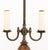 Neoclassical Style Onyx and Brass Two Branch Table Lamp, mounted on square green banded onyx base on four bun feet. 27.75"...