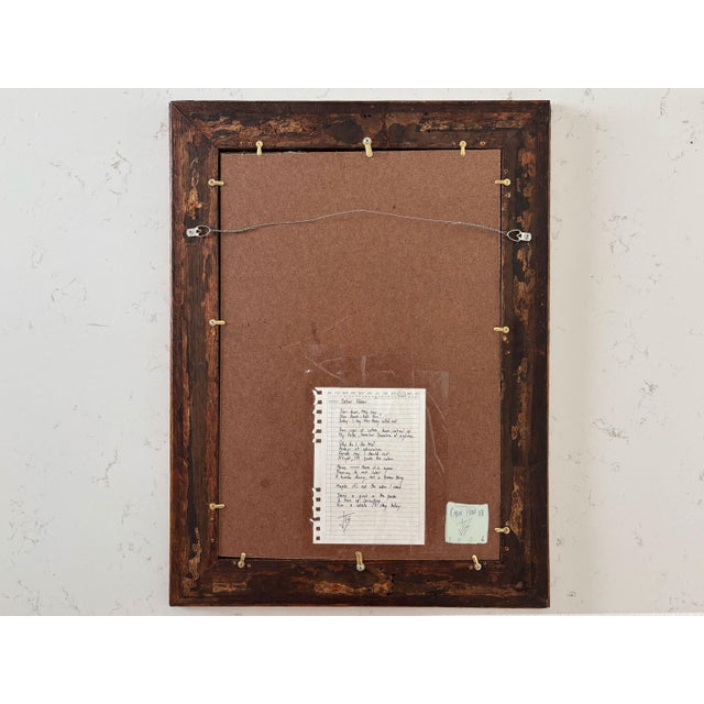 “Cabin Fern" Green Abstract Art in Antique Frame, Transitional Living Room Art by JTS For Sale - Image 11 of 11