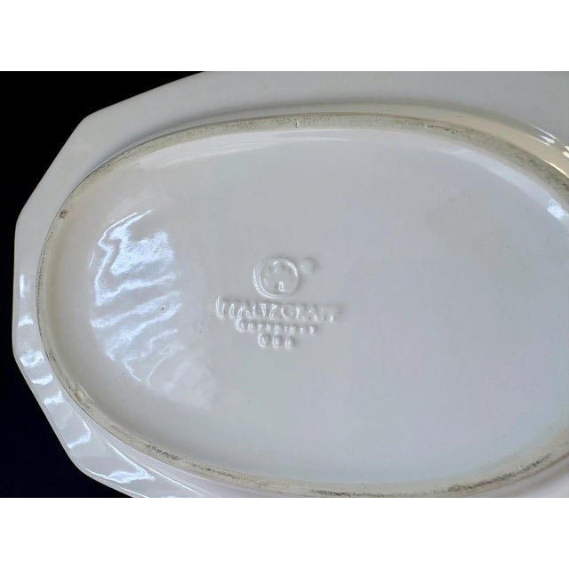 Ceramic Vintage Pfaltzgraff Gravy Boat & Underplate – Heritage White Stoneware – Midcentury Tableware – 1963 For Sale - Image 7 of 9