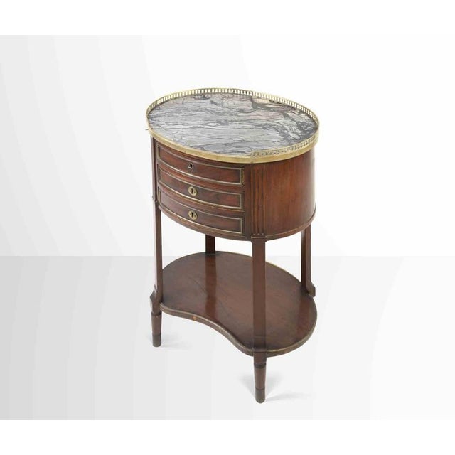 Vintage Mahogany Bedside Table with Marble Top, Italy For Sale - Image 5 of 7