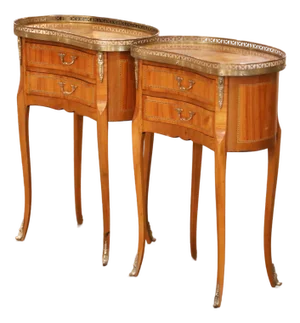Pair of Early 20th Century French Louis XV Style Cherry Side Tables