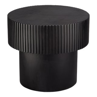 Notch Round Side Table in Black For Sale