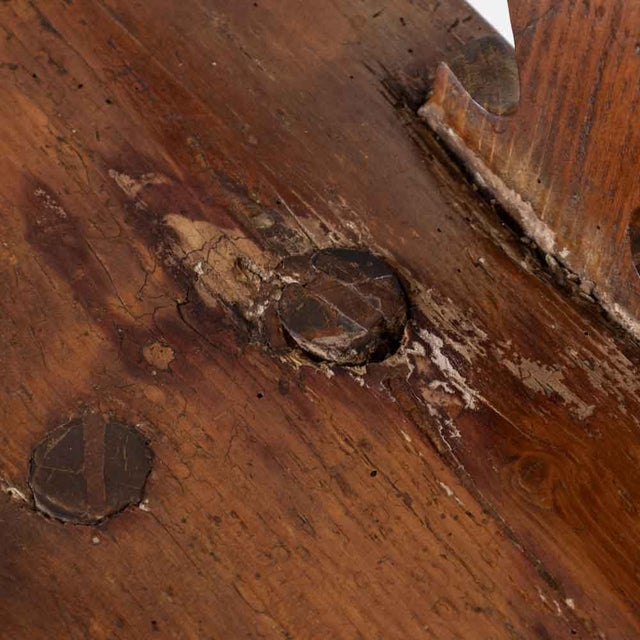 Italian Brutalist Carved Wood Bench For Sale - Image 10 of 11