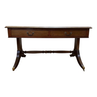 English Style Mahogany Flat Desk For Sale