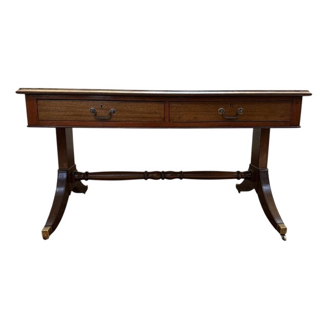 English Style Mahogany Flat Desk For Sale