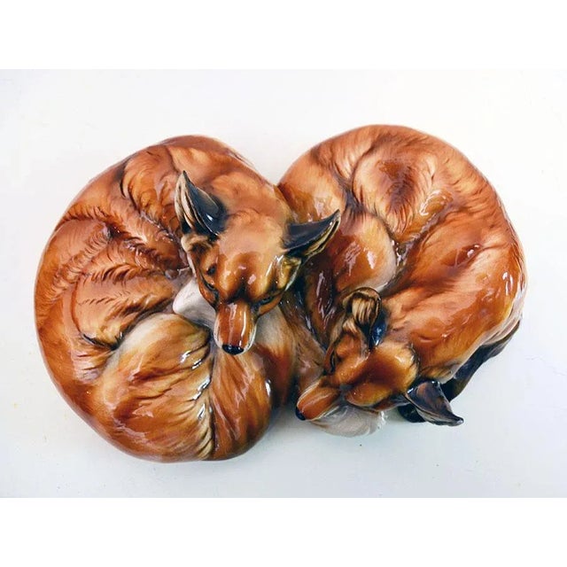 Mid-Century Modern Ceramic Foxes from Ronzan, 1970s For Sale - Image 3 of 7