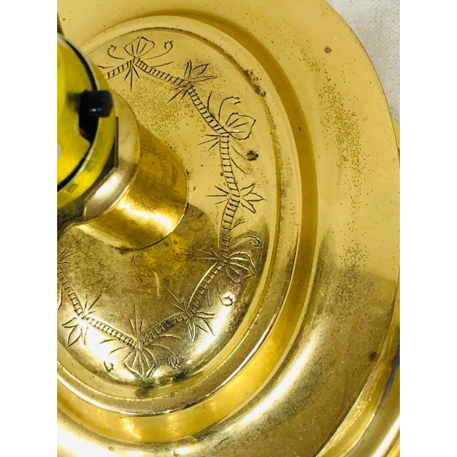 Late 20th Century Late 20th Century Brass Table Lamp With Lions Head Knockers For Sale - Image 5 of 7