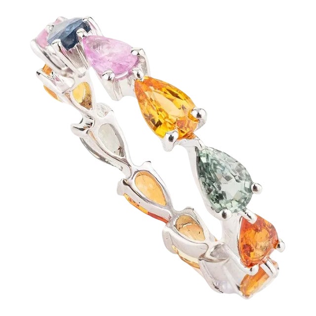 Multi Sapphire Eternity Band Size 7 For Sale