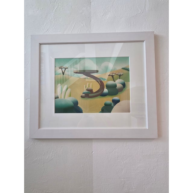 A beautiful, expansive lithograph titled "La Scène" by renowned artist Michel Pellus. Done in his signature "subjective...