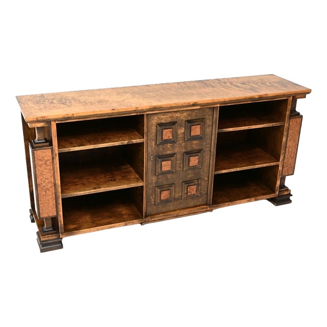 Art Deco Swedish Satin Birch and Walnut Cabinet, 1930 For Sale