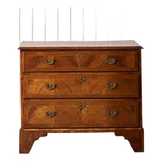 19th Century Walnut Crossbanded 3-Drawer Chestv For Sale