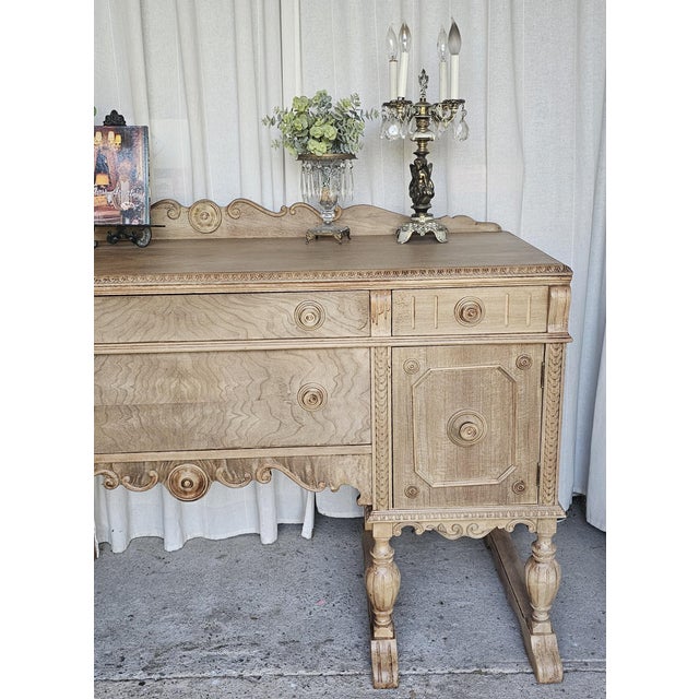 1930s Farm House, Jacobean Sideboard Buffet, Walnut Wood For Sale - Image 9 of 15