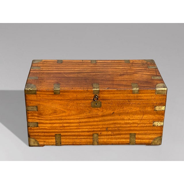 Large Camphor Wood Campaign Trunk, 1880 For Sale - Image 6 of 11