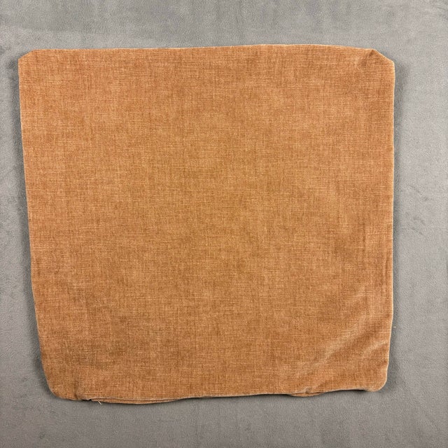 Handmade Designer Velvet Throw Pillow Cover 22x22 Terracotta Burnt Orange Usa For Sale - Image 4 of 5