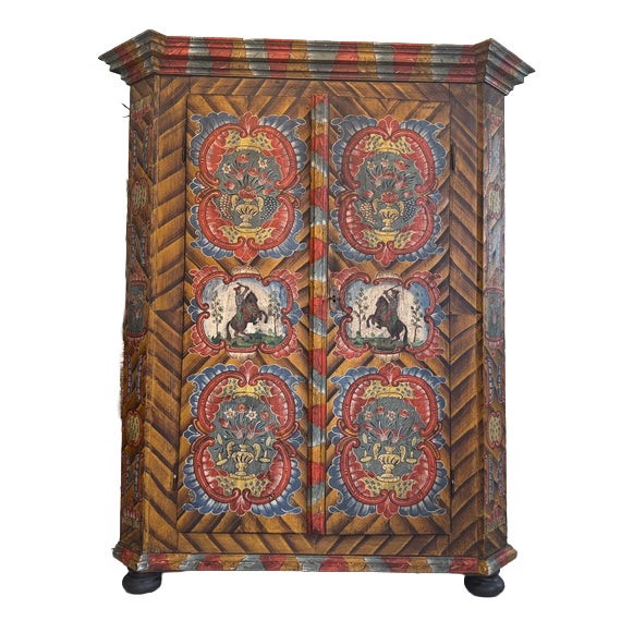 Biedermeier Rustic Farmhouse Cupboard For Sale