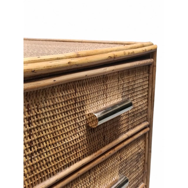 1960s Bamboo and Woven Rattan Chest of Drawers, Italy, 1960s For Sale - Image 5 of 7