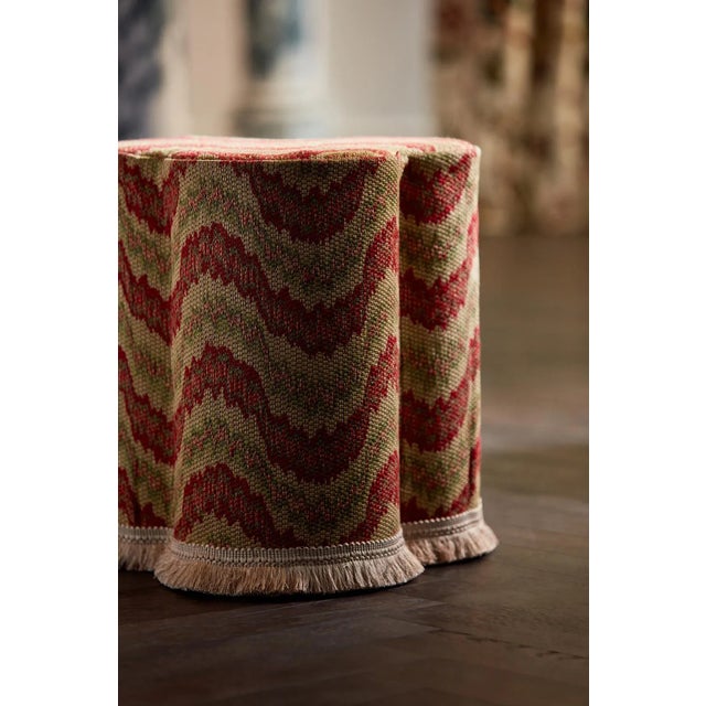 Traditional Zoffany Dragon Flamestitch Fabric in Blue Stone For Sale - Image 3 of 4