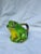 Tony Wood green pottery frog creamer. Circa 1982. England. Signed on the underside. Quite rare.