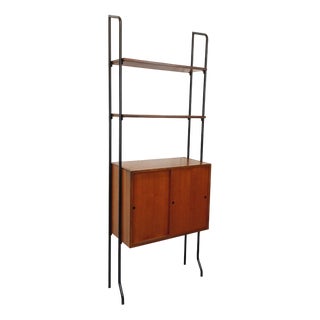 Vintage Italian Modular Shelving Unit in Teak and Metal, 1960s For Sale