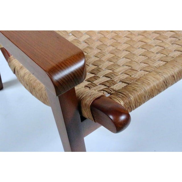Michael Van Beuren Bauhaus Teak and Raffia Loveseat, Circa 1940 For Sale - Image 12 of 13