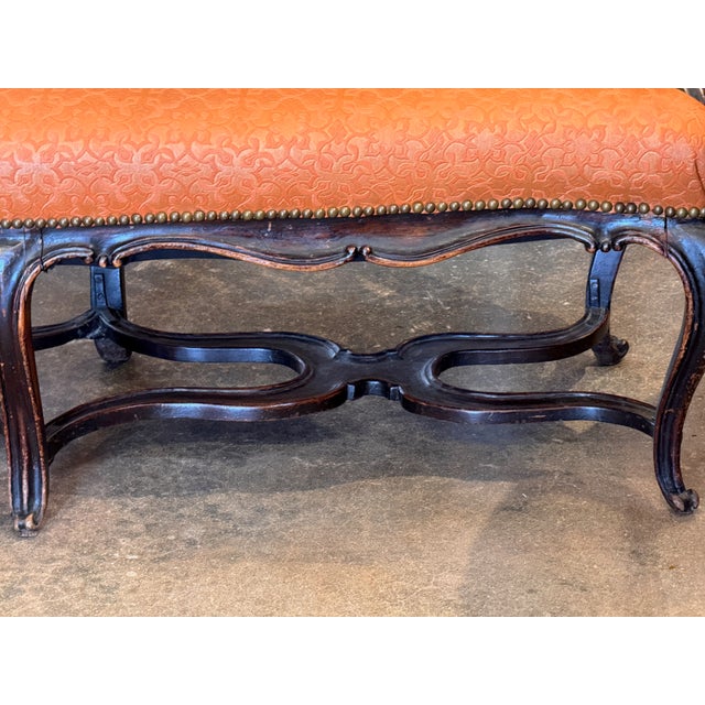 18th Century Italian Walnut Settee With Scrolled Arms For Sale - Image 6 of 13