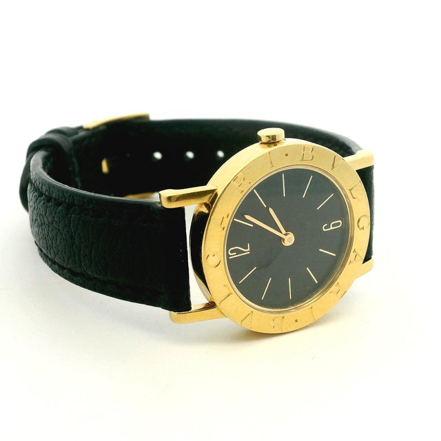 Vintage Bvlgari A5011 18k Gold Black Dial Watch, Circa 1990 For Sale - Image 11 of 14