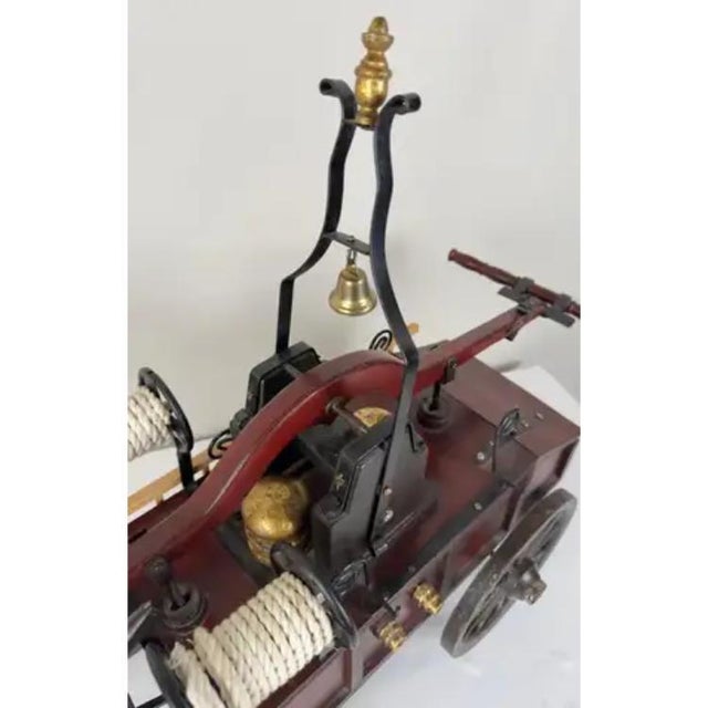 19th C Antique Iron & Wood Fire Engine Large Model or Sculpture For Sale - Image 11 of 13