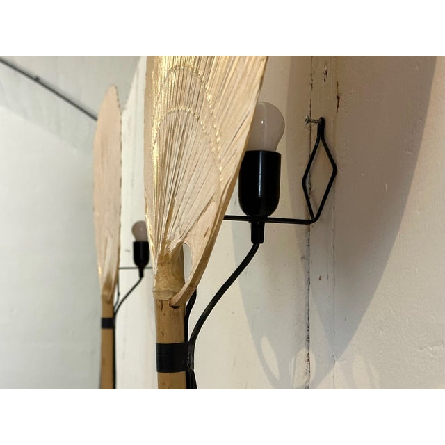 1970s Uchiwa II Wall Lamps by Ingo Maurer for M-Design, 1973, Set of 2 For Sale - Image 5 of 10