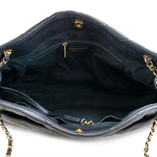 Chanel Timeless Soft Shopper XL Tote Caviar Leather Black Gold-Tone Hardwear Bag For Sale - Image 11 of 17