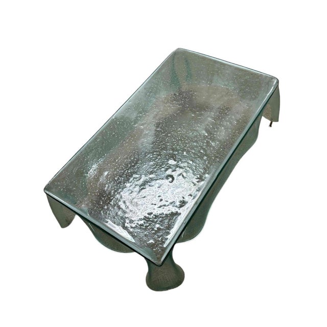Murano 1980's Vintage Murano "attributed" Glass Hand Blown Handkerchief Coffee Table from Italy For Sale - Image 4 of 8