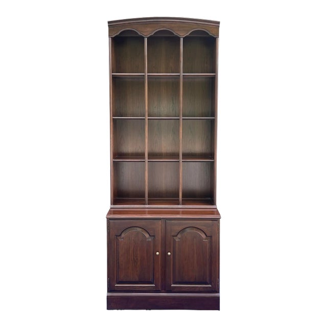 1970s Ethan Allen Georgian Court Traditional Solid Cherry Two Piece