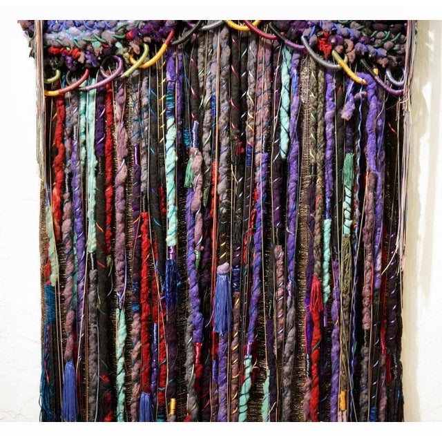 Mid 20th Century Marlen Richard, Large Handmade Tapestry Textile Wall Hanging Wool Mixed Media Marlene Richard For Sale - Image 17 of 18