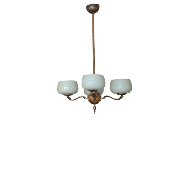 1940s Model 1373/4 Four Arm Chandelier by Paavo Tynell Taito Oy for Oy Taito Ab, 1940s For Sale - Image 5 of 12