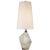 Kelly Wearstler for Visual Comfort Signature Halcyon Accent Table Lamp in Alabaster with Linen Shade For Sale
