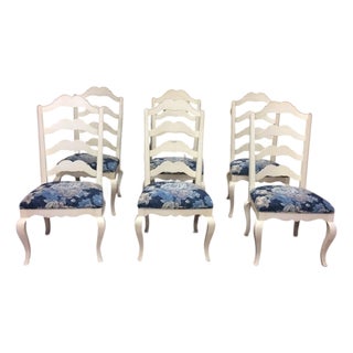 Vintage Ladder Back Chairs, Ethan Allen Furniture, Set of Six For Sale