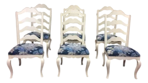 Vintage Ladder Back Chairs, Ethan Allen Furniture, Set of Six