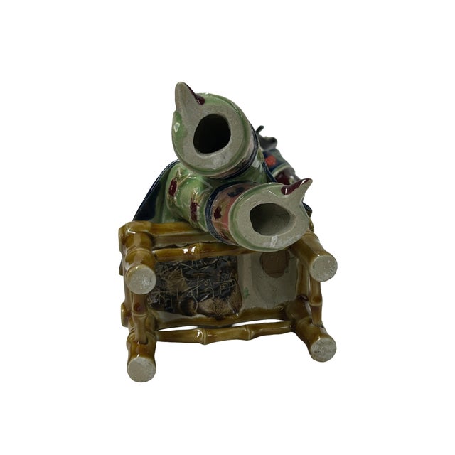 Chinese Porcelain Qing Style Dressing Holding Pipa Lady Figure For Sale In San Francisco - Image 6 of 6