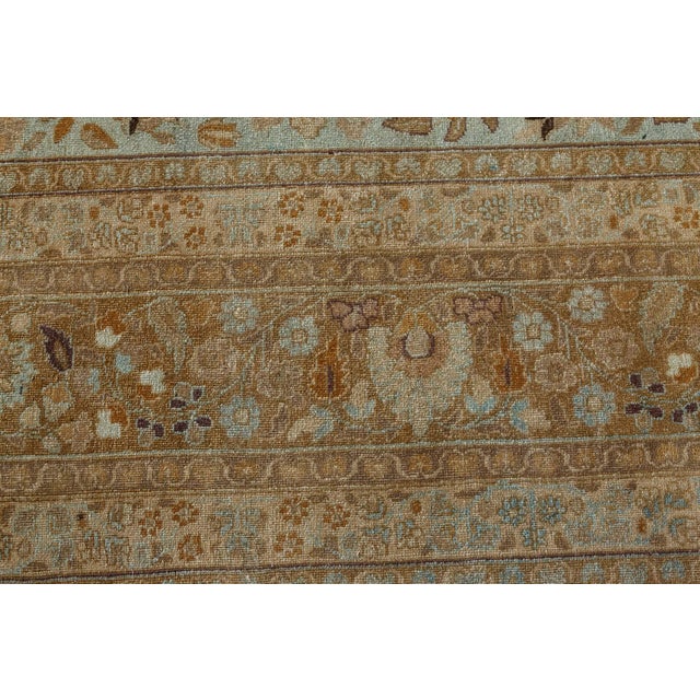 1930s Persian Tabriz Rug in Blue, Brown, Gold For Sale In New York - Image 6 of 8