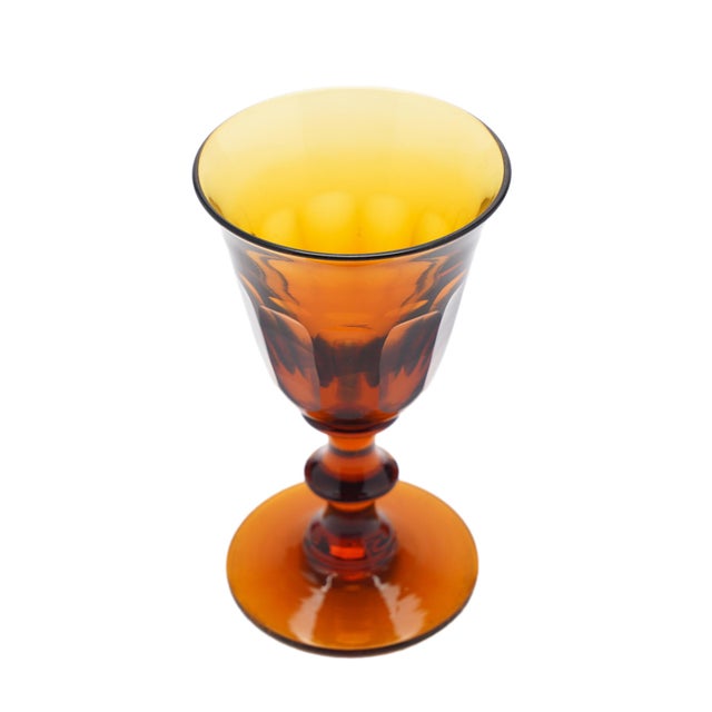 8 Piece Amber Glass Decanter and Stemware Set by Phineas Dummer, Circa 1830 For Sale - Image 15 of 16