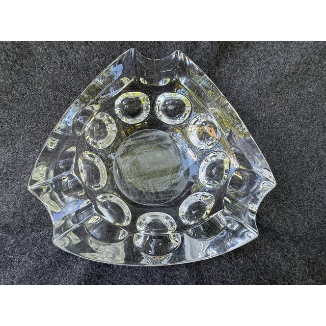 Heavy Mid Century Crystal Catchall Ashtray For Sale - Image 10 of 18