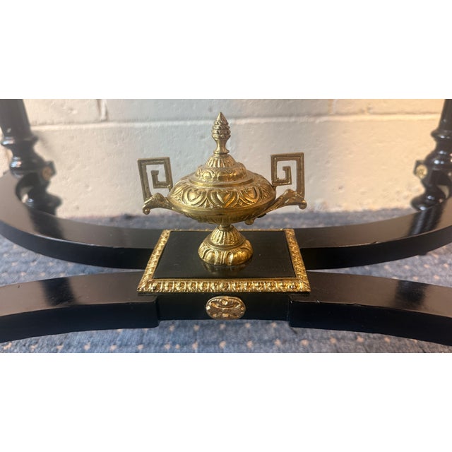 Late 20th Century French Neoclassical Style Burlwood Writing Desk With Gilt Bronze Style Accents For Sale - Image 13 of 14