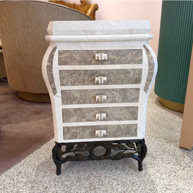 1980’s Tessellated Stone Chest of Drawers/Jewelry Armoir For Sale - Image 12 of 12