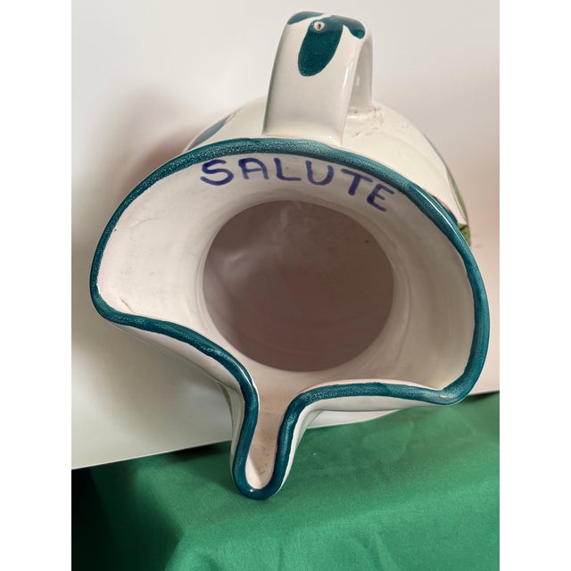 1940s 1940's Italian Vintage Hand Painted "Made in Italy Prince Macaroni Spaghetti" Lowell Mass Pitcher For Sale - Image 5 of 16