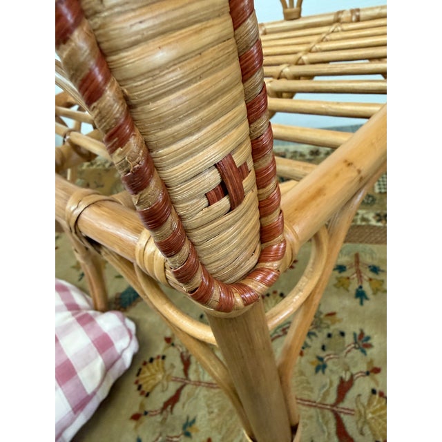 GreenRow Clara Wicker Chair + Plaid Cushion For Sale - Image 9 of 12