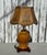 1940s Eggyolk Chinese &Terracotta Color Lamp With Custom Floral With Hand Painted Parchment Shade For Sale - Image 15 of 18