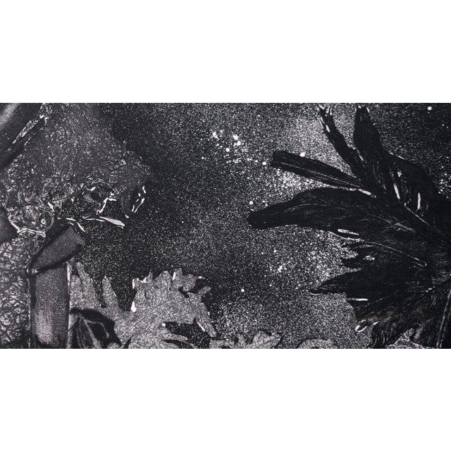 Printmaking Materials Crow and Man - Abstracted Etching in Ink on Paper by Claudette McElroy For Sale - Image 7 of 11