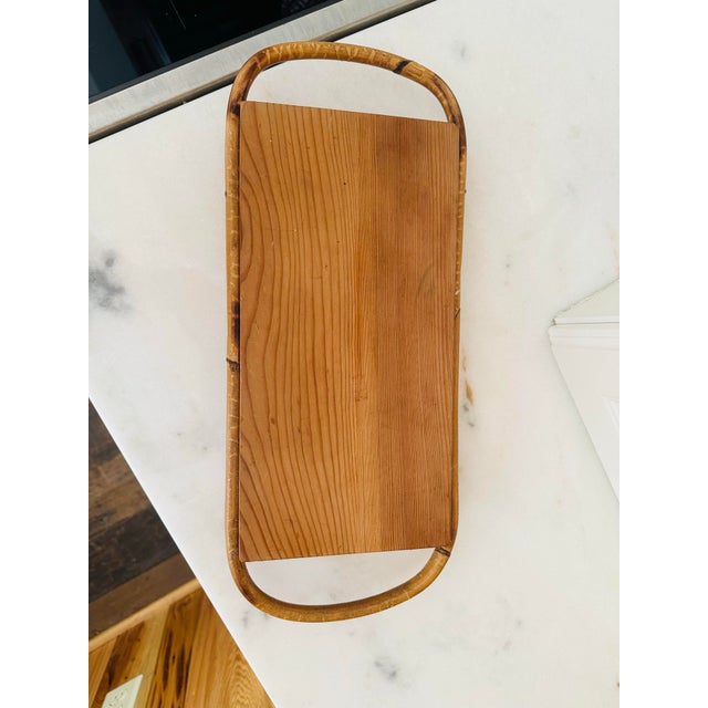 Brown Vintage Rattan Cutting Board For Sale - Image 8 of 10